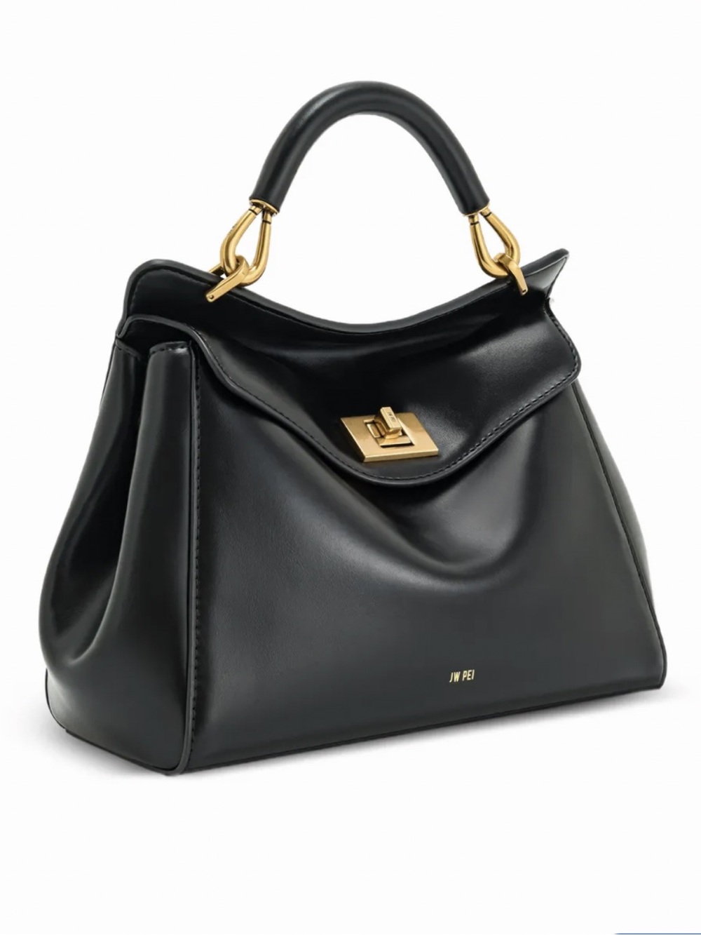 JW PEI Black Lucia Classic Top Handbag Vegan Faux Leather